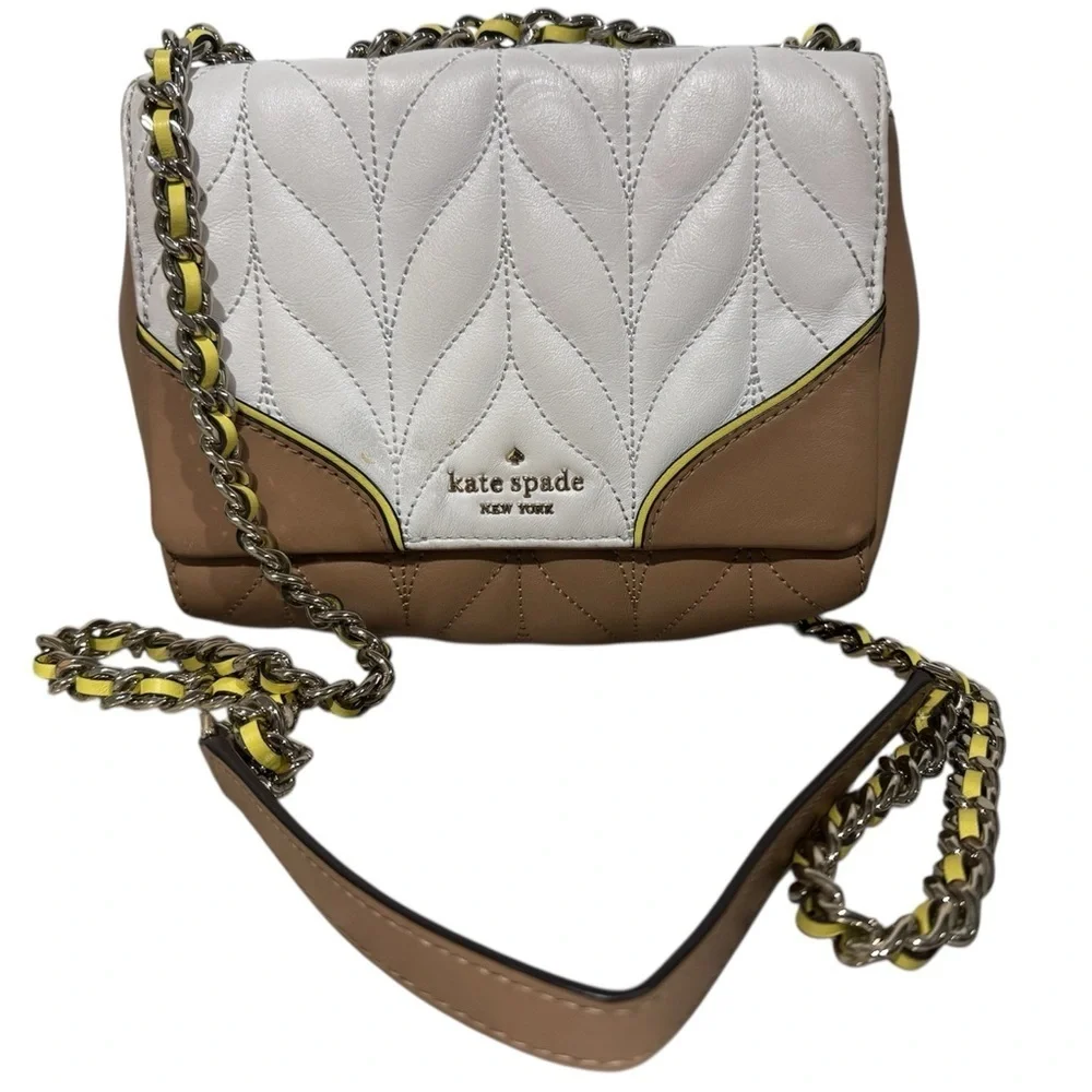 Kate Spade Mini Emelyn Briar Lane Quilted Crossbody bag White Dove multi